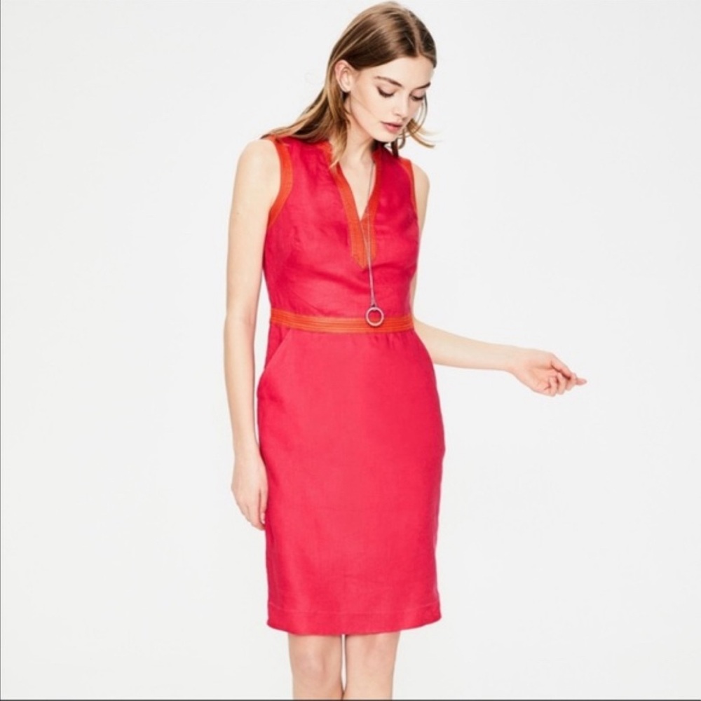 Boden linen dress with pockets: size 6L